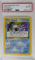 V1705: 1999: Golduck: 35/62: 1ST Edition: Fossil: PSA: 8: NM-MT: 102261194